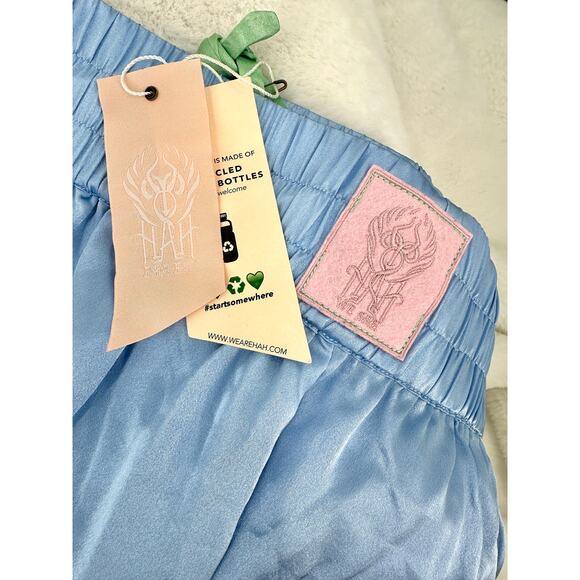 We Are HAH Blue & Teal Silky Boxer Shorts Free People XL NWT - Picture 3 of 8